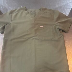 Figs Forest Green V-Neck Scrub Top